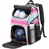 Bosynoy Bowling Backpack, Single Bowling Ball Bag with Shoe Compartment | Bowling Bag Totes with Foam Padded Protection, Fits Shoes Up to US Mens Size 16 and Accessories, Grey