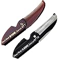 Kent 87T Combo Handmade Folding Pocket Comb for Men, Fine Tooth Hair Comb Straightener for Everyday Grooming Styling Hair, Beard or Mustache, Use Wet or Dry, Saw Cut Hand Polished, Made in England