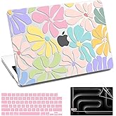 QJUZO for MacBook Pro 14 Inch Case 2025-2021 M5 M4 M3 M2 M1 Models A3434 A3401 A3285 A3112 A2992 A2918 A2779 A2442, Protective Hard Shell + Screen & Keyboard Cover for MacBook Pro 14" - Pink Flower