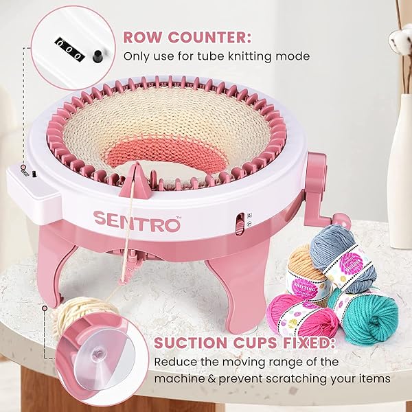 SENTRO 48 NEEDLE KNITTING MACHINE, SMART KNITTING LOOM MACHINE, CIRCULAR CROCHET MACHINE WITH ROW COUNTER, DIY YARN MAKER FOR BEGINNERS AND SEASONED KNITTERS, KNITTING GIFT FOR ALL AGES