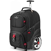 MATEIN Rolling Bag with Wheels, 17 Inch Laptop Roller Backpack for Adults | Extra Large Wheeled Bag with Anti Theft Lock &amp; Sturdy Handle, Water Resistant Carry On Luggage for Teacher Work Travel Men