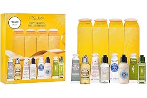 L’Occitane Festive Crackers Holiday Beauty Gift Set, Travel-Sized Skincare, Hand Creams, Shower Oil & Gel, Cleanse, Nourish & Hydrate Skin & Body