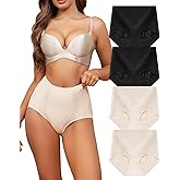 LEVAO Tummy Control High Waisted Underwear for Women Full Coverage No Show Stretch Briefs Seamless Ladies Lace Panties S-XXL