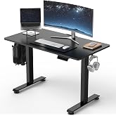 Veken 39.4 Inch Large Electric Standing Desk, Gaming Table, Black | Height Adjustable Sit Stand Up Computer Tables for Home Office, Study , Writing, Suit students, employees and group work