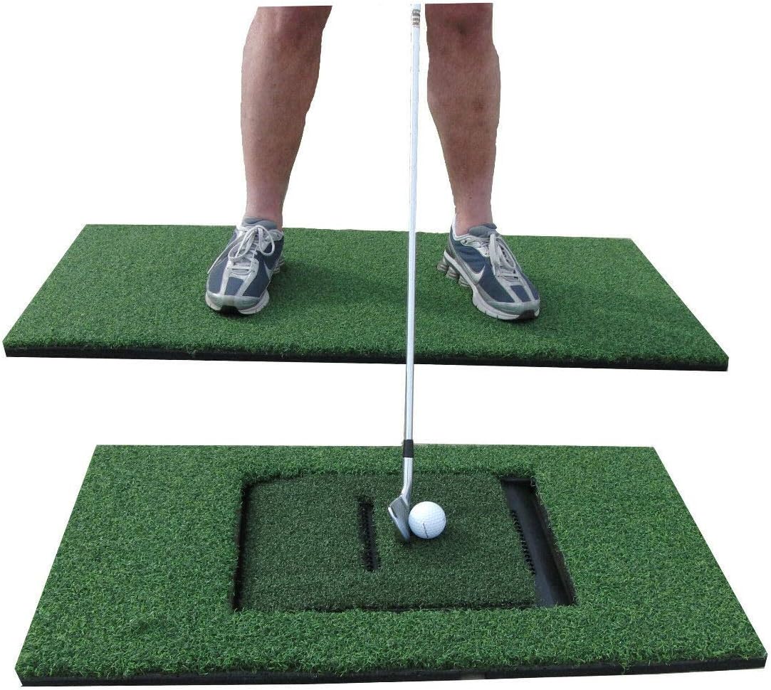 Premium Residential Driving Range Golf Mat with Premium Nylon Turf Indoor Outdoor Mat Use - Golf Hitting Stance Mat for Pros & Beginners