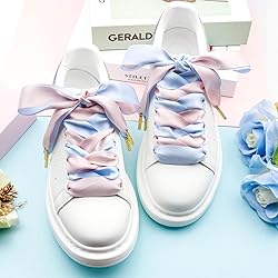 WEGOODZF Ribbon Satin Sneakers Shoelaces: 2 Pair