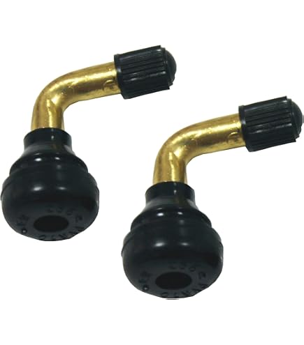 Keenso Lot de 2 tiges de valve de pneu universelles à 90 degrés en aluminium pour roues de moto 11,3 mm Doré