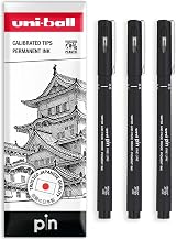 uni-ball PIN Fineliners Black 0.5mm Pack of 3 | Water & Fade Resistant Ink