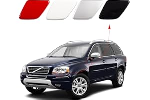 CZShiYue Front Bumper Headlight Headlamp Washer Jet Spray Nozzle Cover Cap Fit for Volvo XC90 2007 2008 2009 2010 2011 2012 2013 2014 39875253 39875254 (Black, Right Passenger Side)