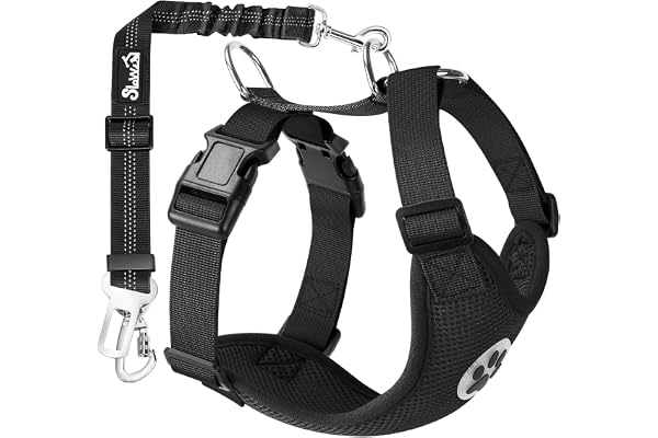 Lukovee Dog Seat Belt for Car, Adjustable Dog Car Harness for Large Medium Small Dogs, Soft Padded & Breathable Mesh Dog Seat