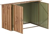 Duramax 2 Bike Metal Storage Shed Garden Shed Woodgrain Lockable Doors view 3