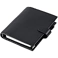 Moterm A5 Luxe Rings Planner - Genuine Leather Binder Organizer(Pebble-Black, 30mm Ring)