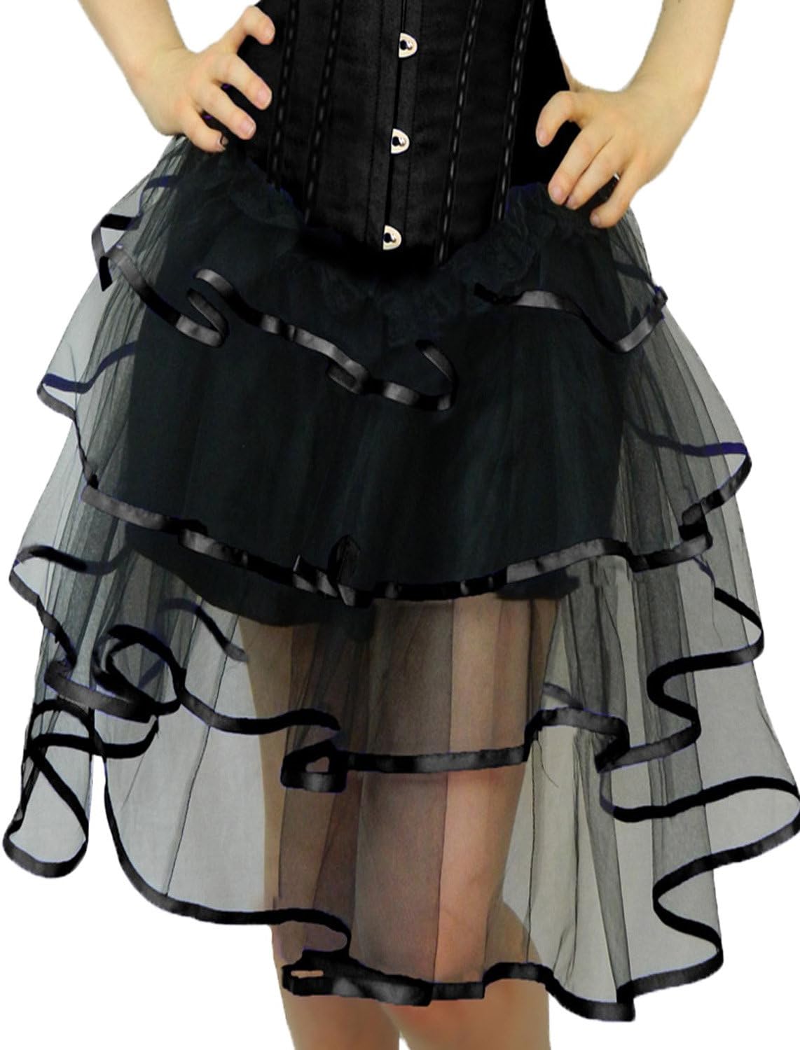 Yummy Bee - Tutu Skirts for Women - Adult Tutu Burlesque - Fancy Dress Halloween Frilly Tutu Skirt - Plus Size Tutu Skirt (Black, 6-8) - Image 4
