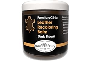 The Original Leather Recoloring Balm by Furniture Clinic - Dark Brown Leather Dye for Furniture, Couches & Car Seats - Restore Scratched, Faded, & Damaged Surfaces