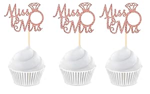 36PCS Miss to Mrs Cupcake Toppers Wedding Bridal Shower Engagement Party Decoration Picks