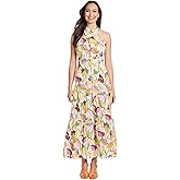 London Times Womens Versatile Criss-Cross Halter Neck, Tiered Maxi Dress for Women | Summer Dresses for Women