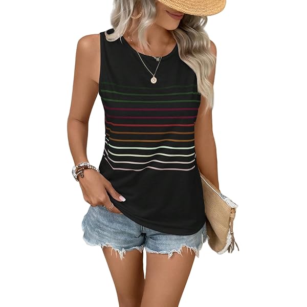 Camiseta Sin Mangas Mujer Qbily - Cuello V Profundo, Estampado Floral, Verano Casual