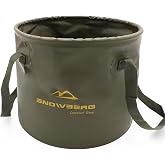 Collapsible Bucket for Camping, 10L &amp; 20L Portable Foldable Water Container | Leakproof Waterproof PVC Camping Sink &amp; Wash Basin with Handles for Hiking, Fishing, Car Wash &amp; RV Essentials