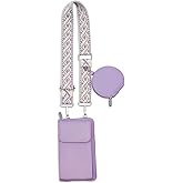 Cell Phone Crossbody Lanyard with Zipper Pouch PU Leather Crossbody Phone Bags Purses with Strap Wallet