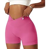 Vertvie Women's Workout Gym Shorts Booty V Cross Spandex Yoga Biker Shorts Scrunch Butt High Waisted Athletic Leggings