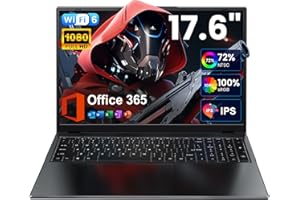 Jumper 2025 17.6 Inch Laptop Computer with Office 365, 16GB RAM 640GB SSD, N95 CPU, Windows 11, WiFi 6, Bluetooth 5.2, Backli