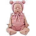 Vollence 12 inch Eyes Closed Silicone Baby Dolls Lifelike Real Sleeping Silicone Babies with Feeding Accessories for Children Gifts - Girl