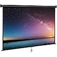 SUPER DEAL 80'' 16:9 HD Projection Screen Foldable Anti-Crease Portable Projector Movie Screen Manual Pull Down for Home Theater Presentation Education Outdoor Indoor Public Display, Black