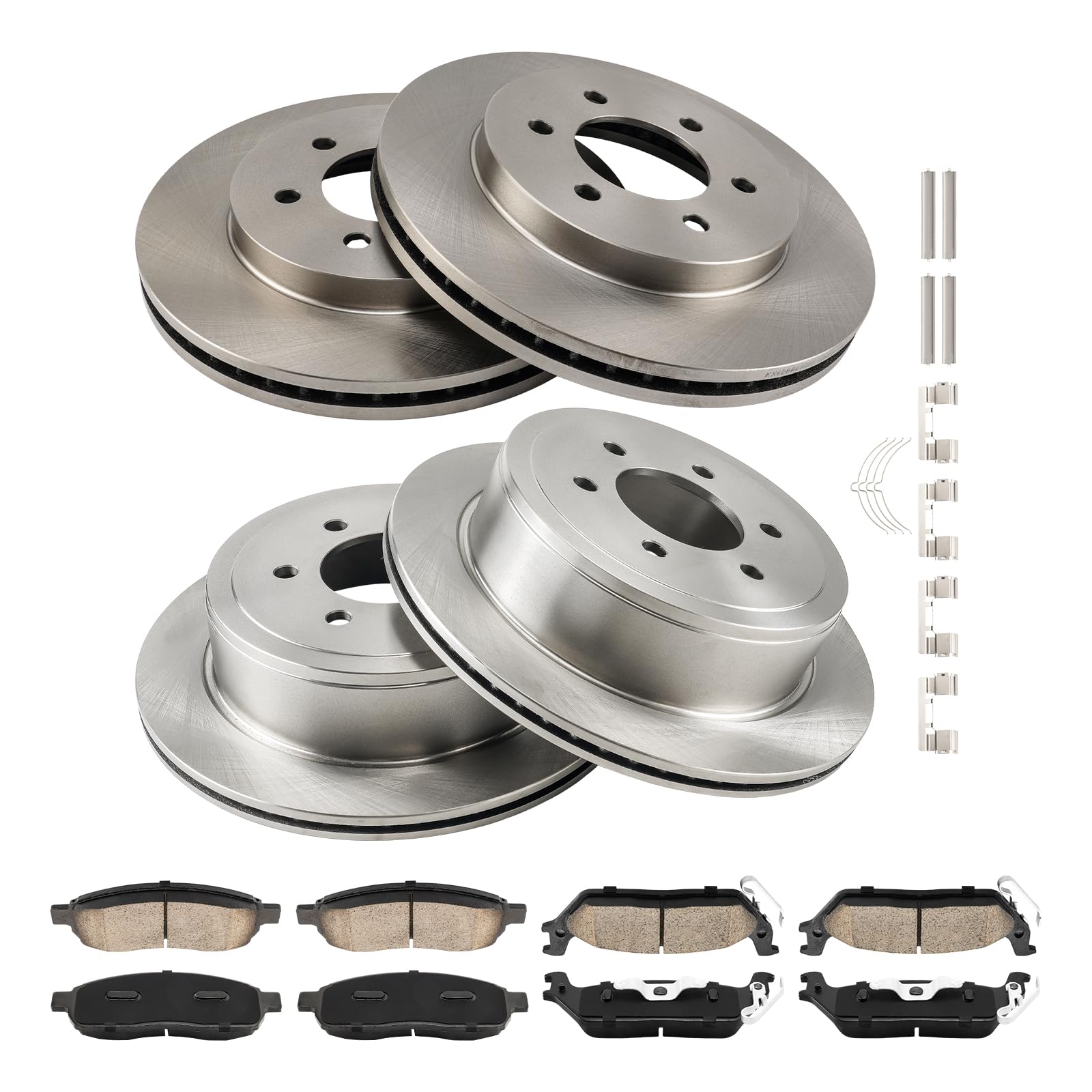 Photo 1 of ***PARTIAL SET (ONE SET ONLY) - PRICE ADJUSTED***
***STOCK PHOTO FOR REFERENCE ONLY***
KAC Brake Kit Front & Rear Brake Rotors Ceramic Brake Pads for Ford 2004-2008 F-150 5.4L, Ford 2004-2008 F-150 4.6L, Lincoln 2006-2008 Mark LT 5.4L, Ford 2005-2008 F-15