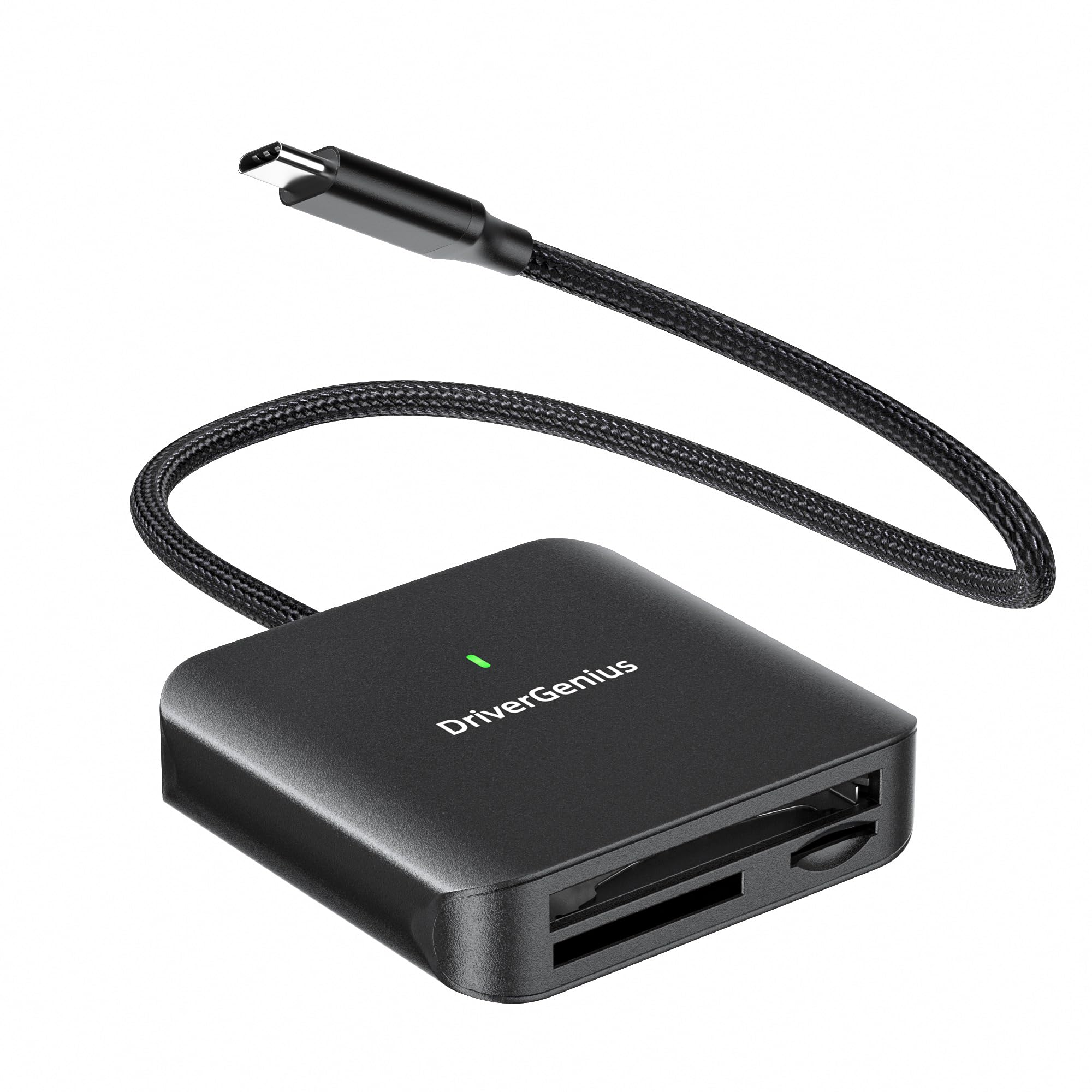 DriverGenius SpeedX CFast | 3-in-1 USB-C Card Reader (CFast 2.0 / SD4.0 / microSD4.0) – Metal Design for DSLR & Mirrorless Cameras Compatible with PC, Mac, Linux & Android (HB081)