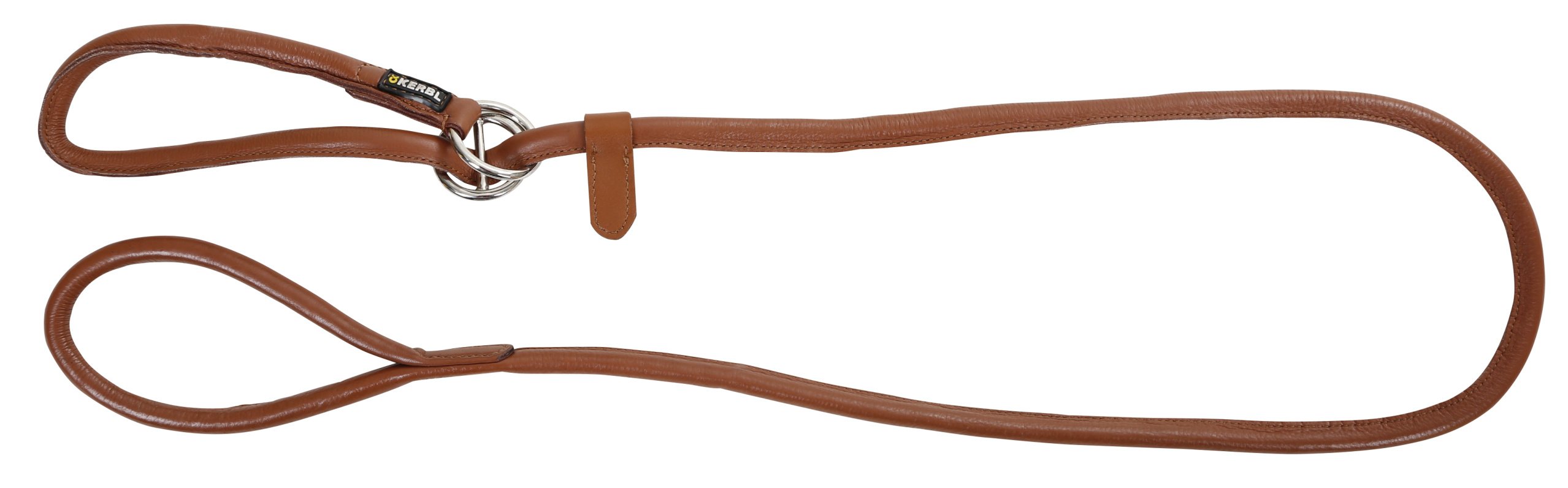 Kerbl Roma Round-Leather Slip Leash, 170 cm, Cognac