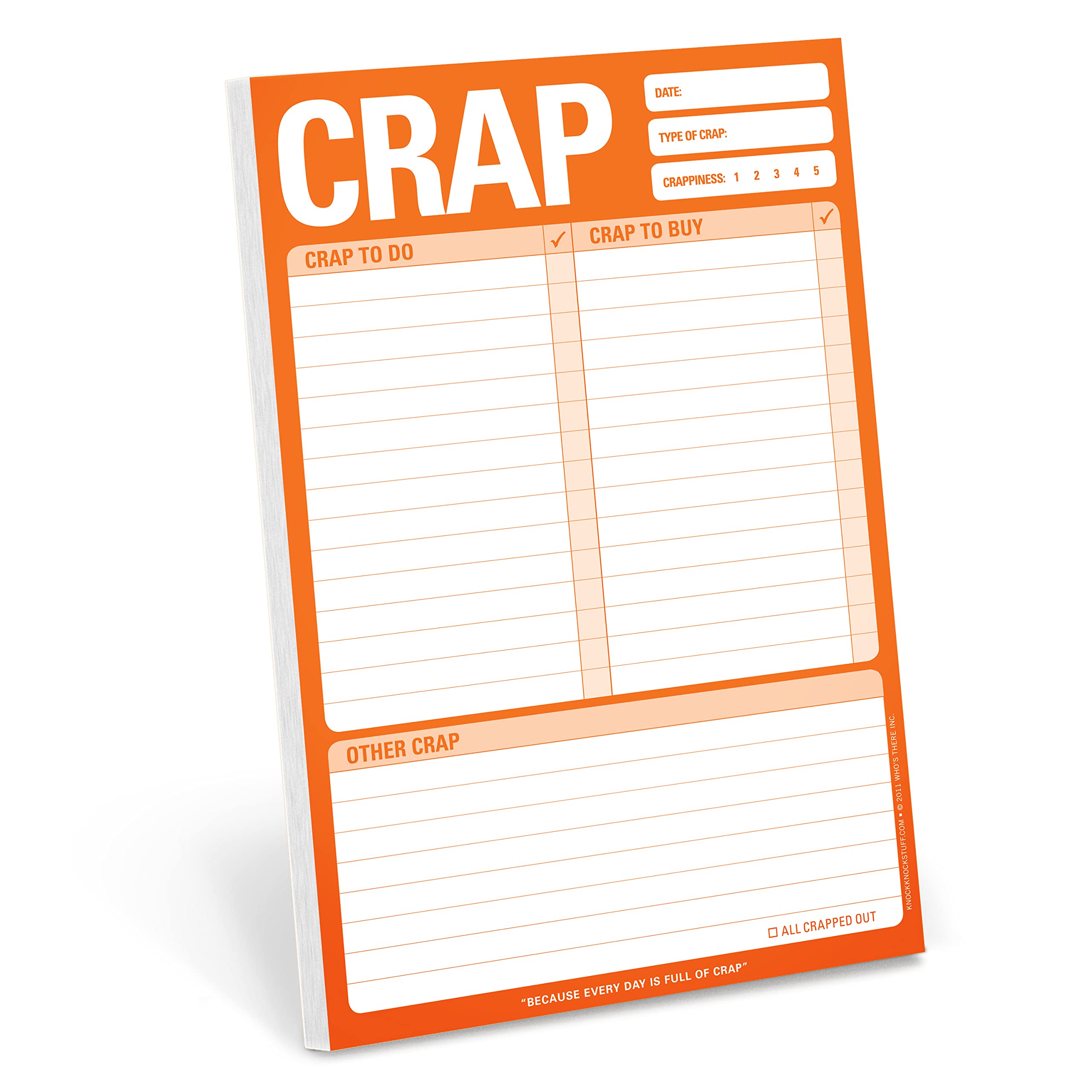 Knock Knock Crap Pad, To Do List Note Pad, 6 x 9-inches
