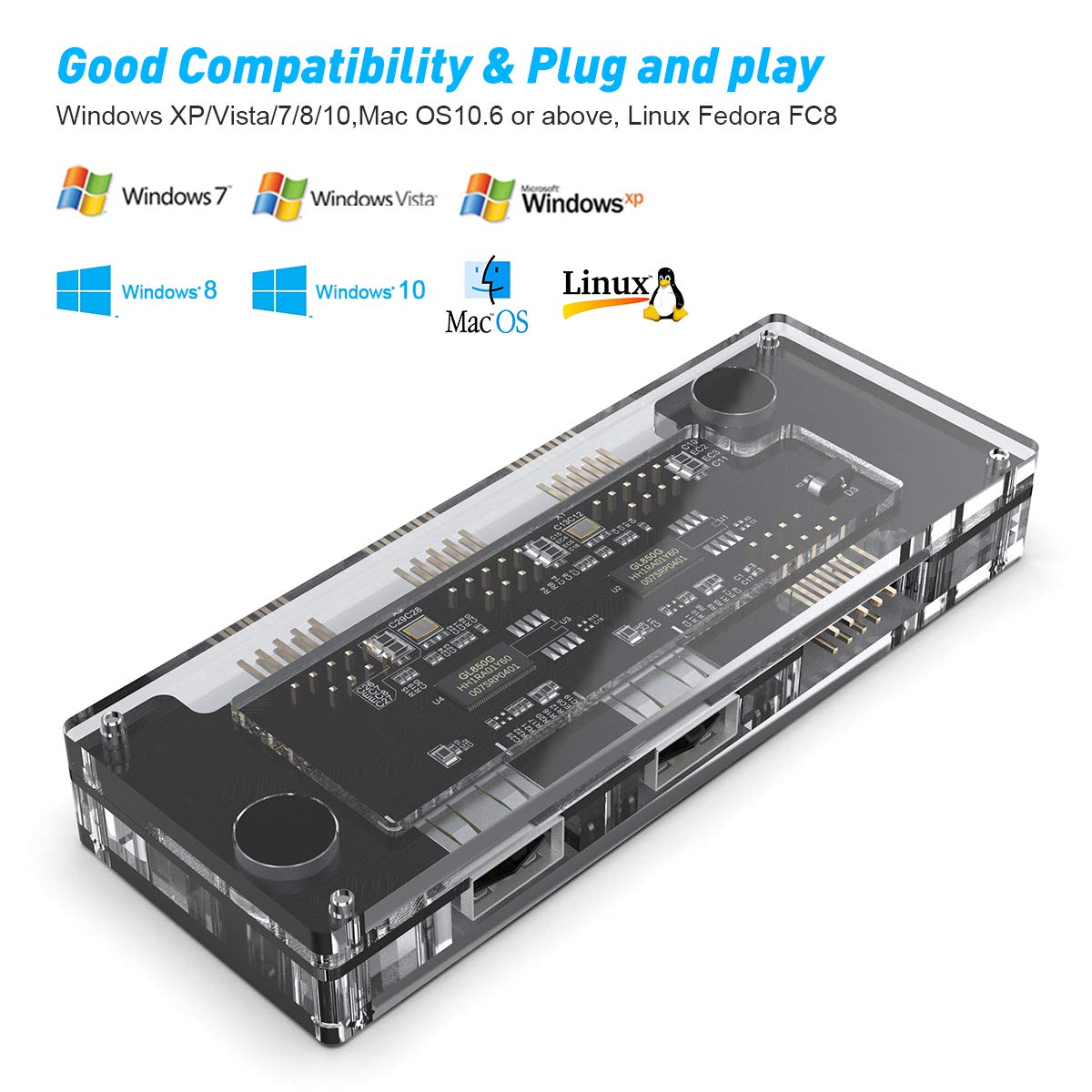 9 pin USB Header Extension Adapter with 15-Pin SATA Power Connector＆Motherboard Extension Cable for Port Multiplier Compatible with Windows Linux MAC Motherboard USB 2.0 HUB Adapter for Desktop PC: Industrial & Scientific