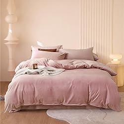 Luxlovery Pink Velvet Comforter Set Cal King Blush