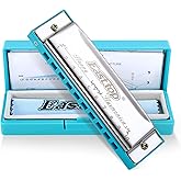 East top Blues Harmonica, Diatonic 10 Holes C Key Happy Harmonica Mouth Organ for Beginner,Kids,Children,Students,Gift,with C