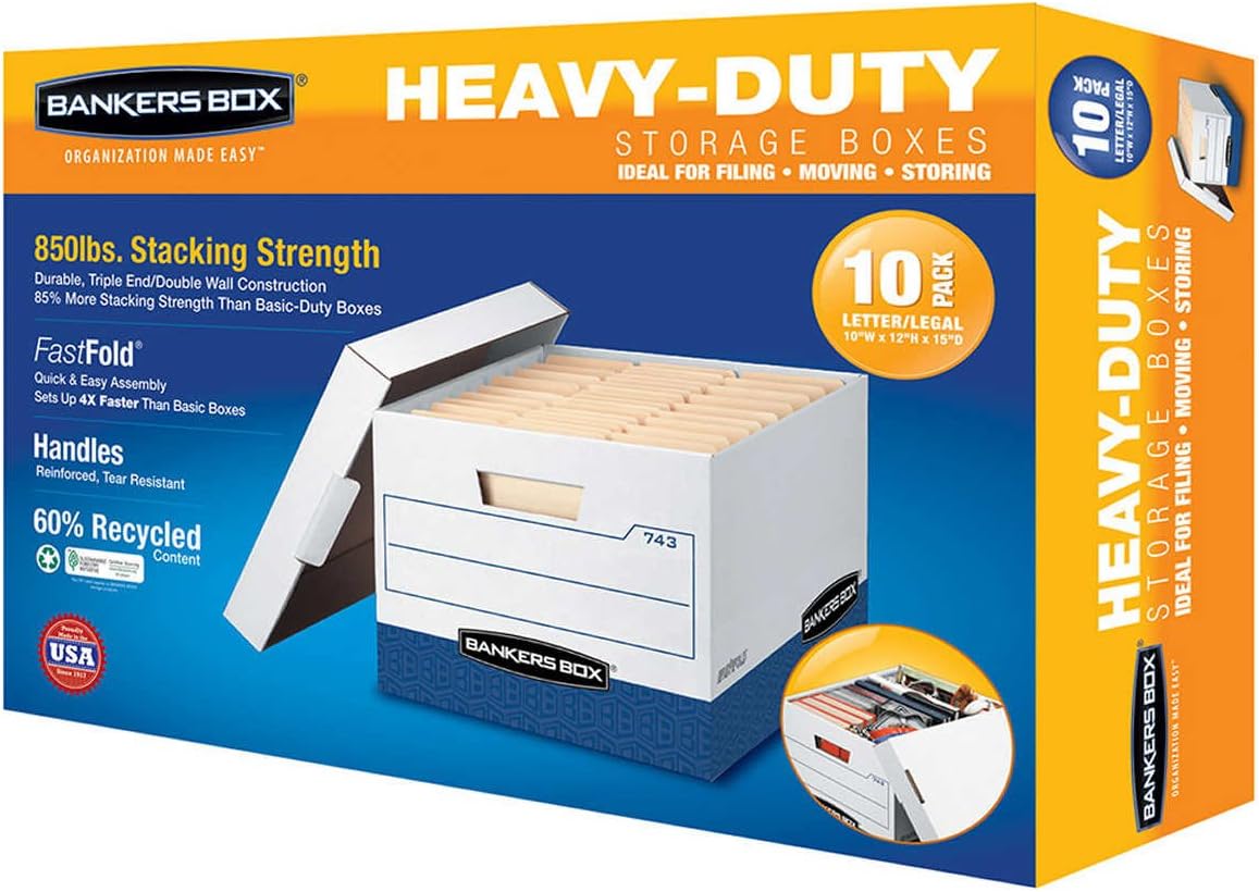 Bankers Box HeavyDuty Storage Boxes Ideal for Filing