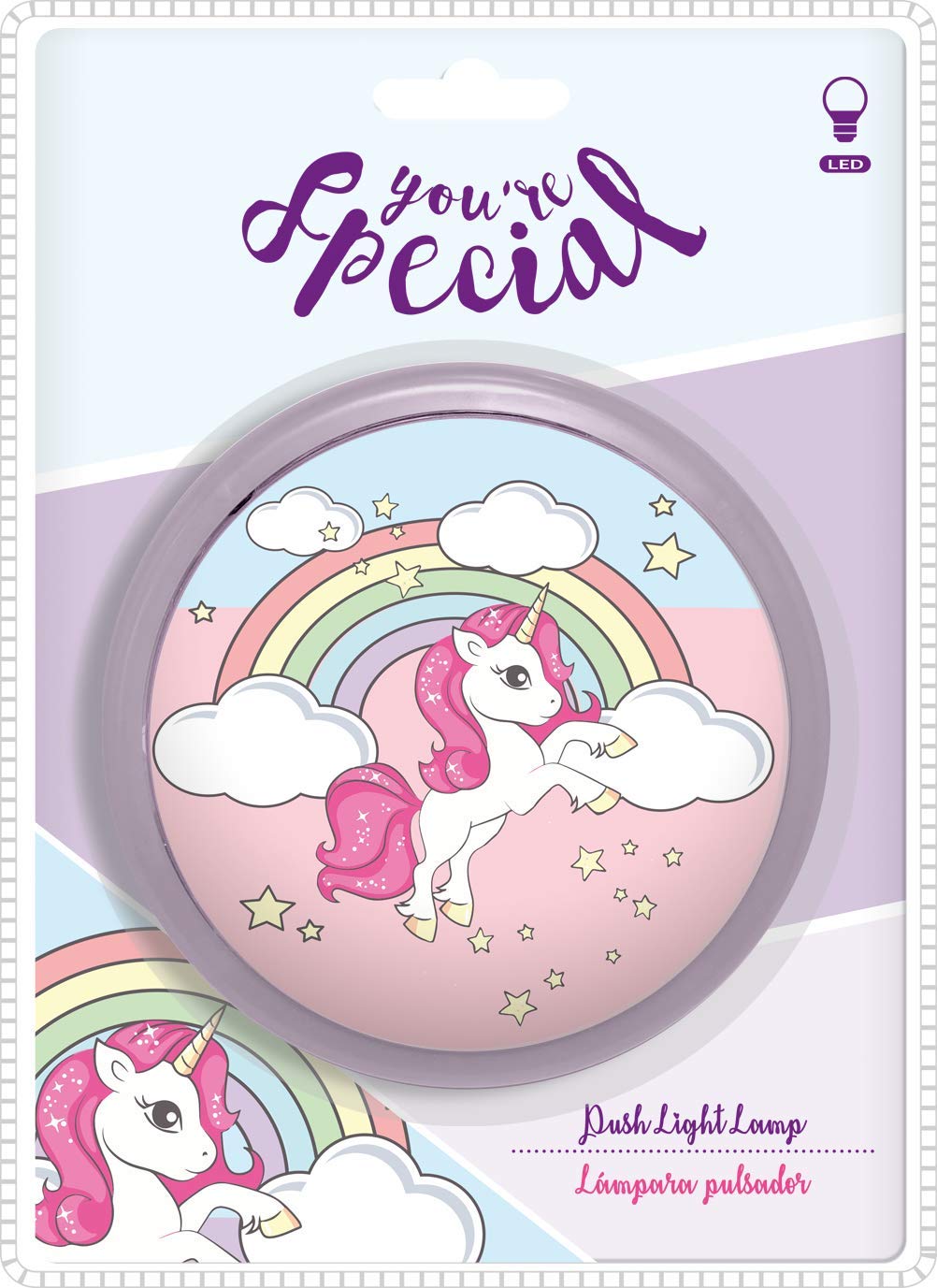 KIDS LICENSING Unicorn Push Button Home Lamps Unisex Children, Multicoloured (Multicoloured)