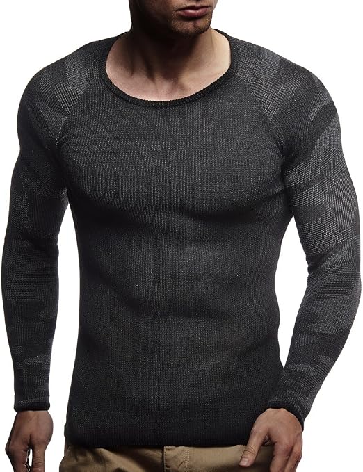 Leif Nelson Maglione Uomo Girocollo Felpa a Maglia LN-1545 lencicol Maglioni  e cardigan Abbigliamento