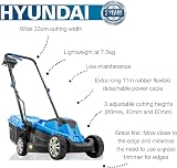 Hyundai 1300W Electric Lawn Mower 33cm Foldable Handle 30L Grass Box view 2