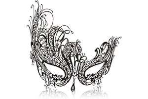 MYMENU Masquerade Mask for Women Shiny Rhinestone Metal Mask Venetian Mask for Party Prom Ball