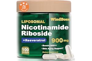 Windboss Liposomal NAD+ Supplement with Nicotinamide Riboside & Resveratrol, NAD Booster for Cellular Energy, Anti-Aging & Metabolism – NMN Alternative, NAD Supplement for Men & Women – 100 Capsules