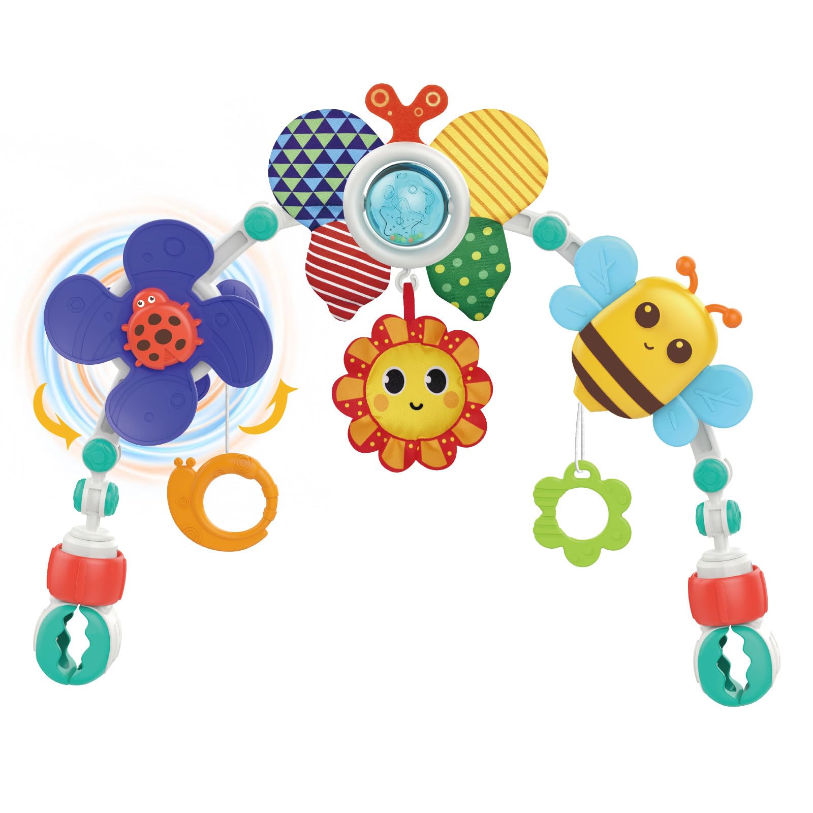 Photo 1 of HANMUN Baby Stroller Arch Toy, Infant Car Seat Toys Mobile for Baby, Crib Bouncer Bassinet Toys, Newborns Sensory Activity Pram Toy, Suitable for 0 1 2 3 Years Old Girls and Boys (Bee)