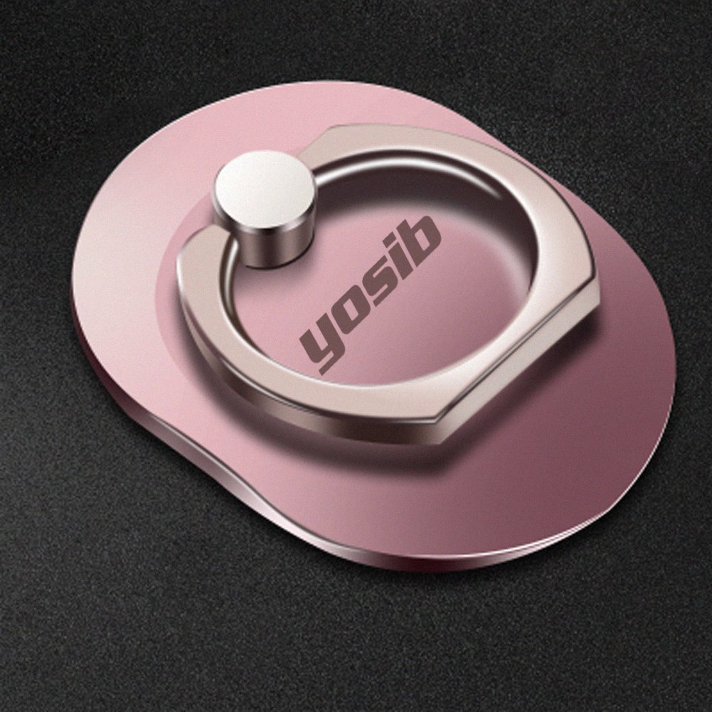 Phone Finger Ring Stand Holder 360° Rotation Universal Cellphone Slacker Stent Phone Bracket for iPhone Smart-phone and Tablets (Pink)