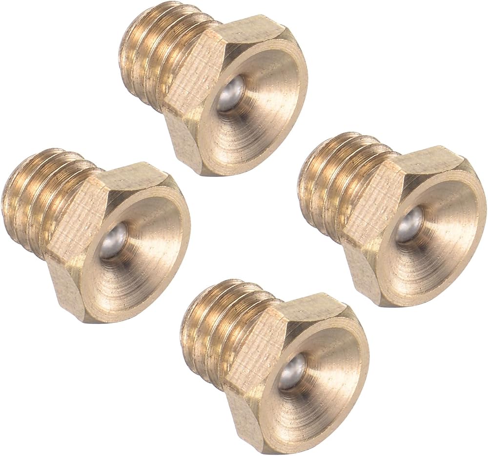 CoCud M6x1 Grease Oil Cup Caps 4pk Stainless Steel Hex Ball Oiler Nipple