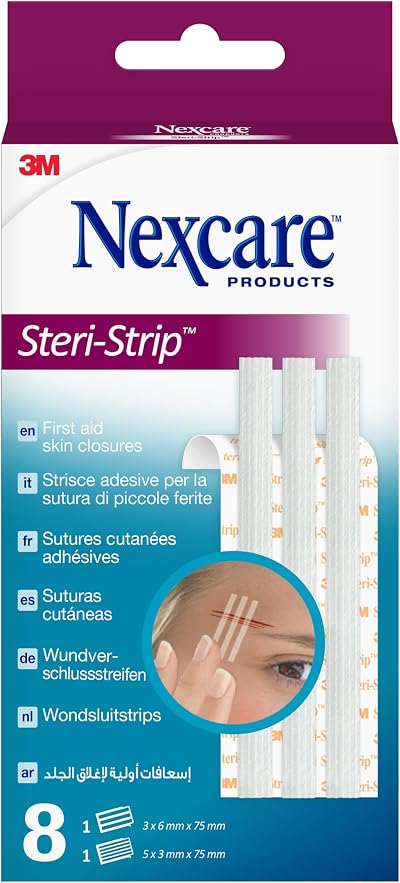 Nexcare Steri-Strip Skin Closures Assorted Sizes 8 Plasters Pack First Aid