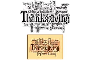 HEUREPPY Thanksgiving Clear Stamps for Card Making Thankful Words Sentences Background Clear Stamps Fall Transparent Silicone Stamp for DIY Scrapbooking Supplies Embossing Paper Card Album Decoration Craft