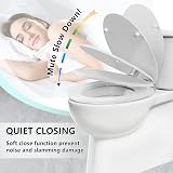 Angel Shield White Wooden Toilet Seat with Adjustable Soft Close Hinges view 3