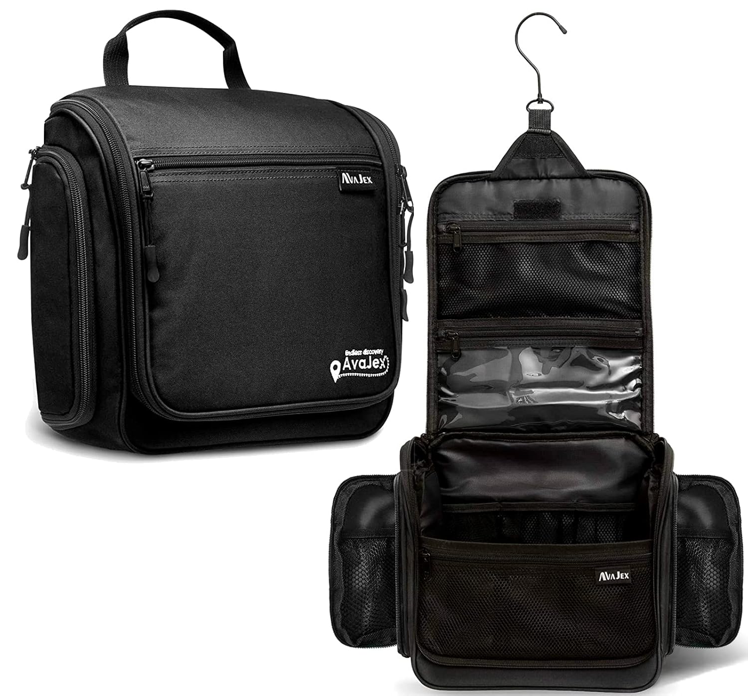 Large Hanging Travel Toiletry Bag for Men and Women - Premium Toiletry Organizer - Waterproof Hygiene Bag with Metal Xxl Swivel Hook, YKK Zippers and 19 Compartments for Toiletries, Makeup, Cosmetics : Beauty