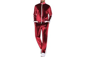 COOFANDY Mens Tracksuit 2 Piece Set Velour Sweatsuit Jogging Suits Full Zip Jacket Pants Outfits