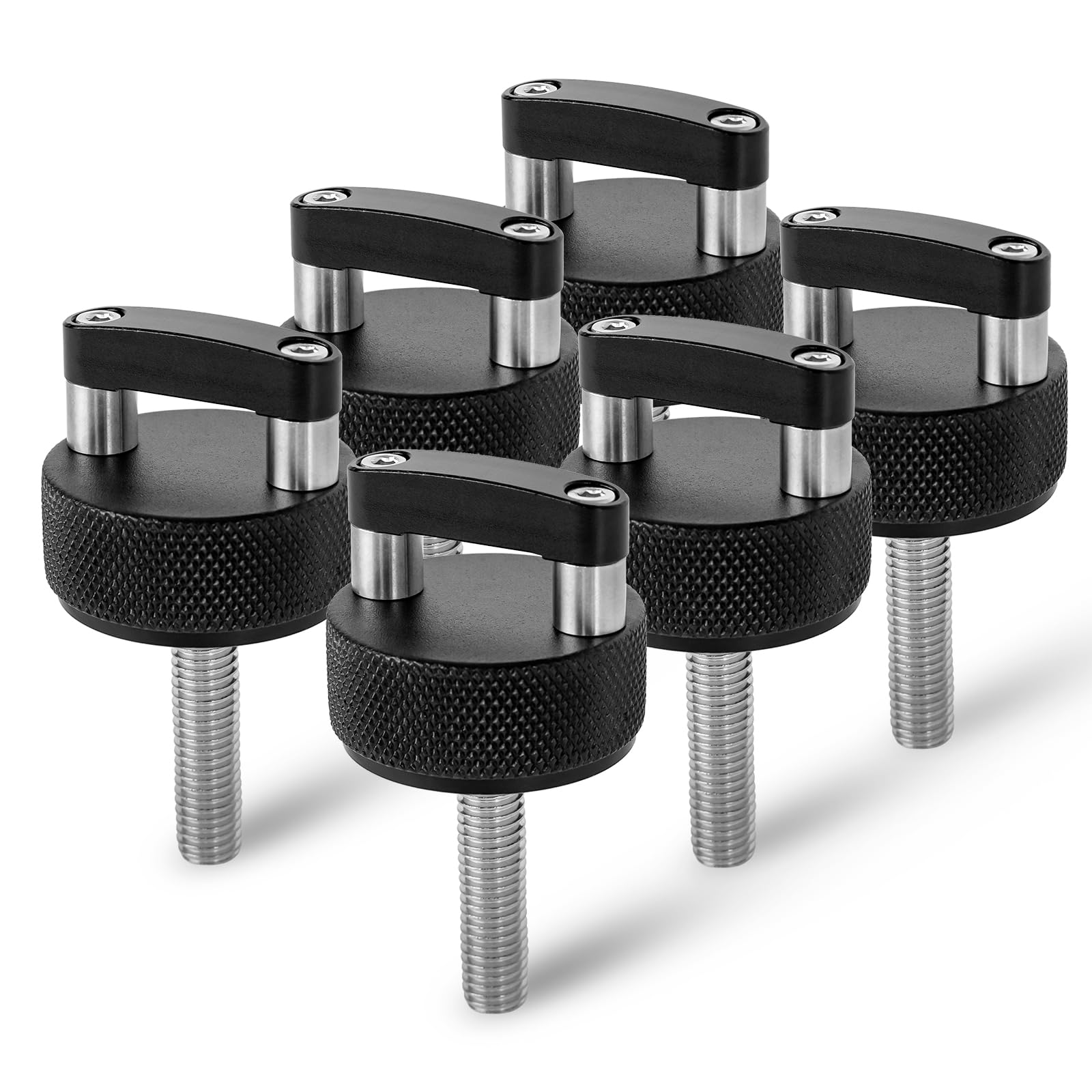 Photo 1 of Quick Removal Fastener Thumb Screw, Compatible with J eep Wrangler JK 2007-2018 JL 2018-2022 & Gladiator JT, Aluminum Hard Top Integrated D Ring Black, 6 Pack