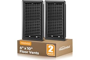 HQZHQZ Floor Vent Covers, 6x10 Floor Register, Heavy Duty Steel Walkable Floor Vents, Easy Adjust Air Supply Lever, Vent Covers for Home Floor, 2 Pack Black